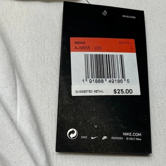 NIKE Dri-Fit Tee Men's Large White Standard Fit Just Do It Logo Short Sleeve NWT - Picture 8 of 12